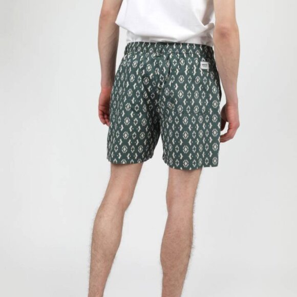 BNWT Wemoto - Dogs OC Poplin - Men's Green Organic Cotton Swim Shorts - Picture 7 of 8